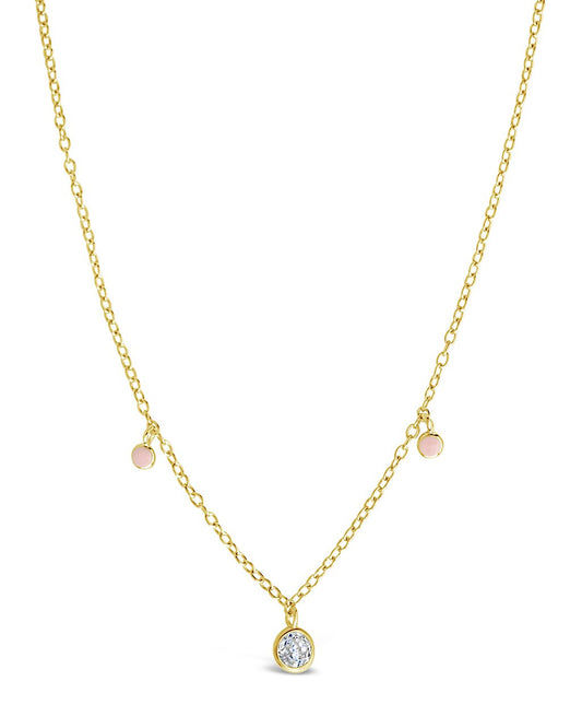 Sterling Silver Enamel & CZ Charm Necklace - Sterling Forever