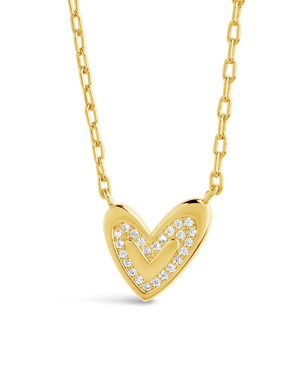 Mabel CZ Heart Pendant Necklace Necklace Sterling Forever Gold