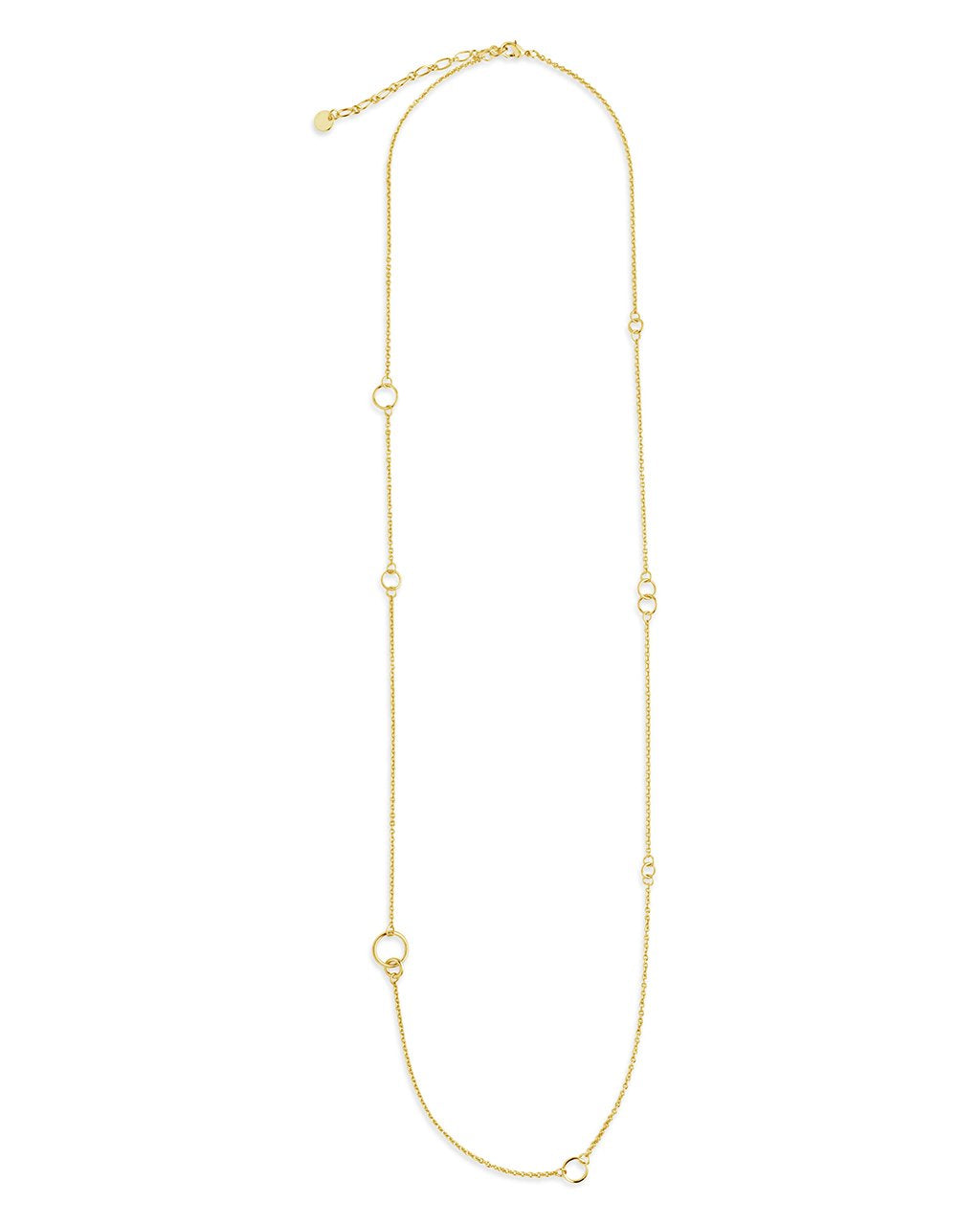 Long Polished Interlocking Circles Necklace - Sterling Forever