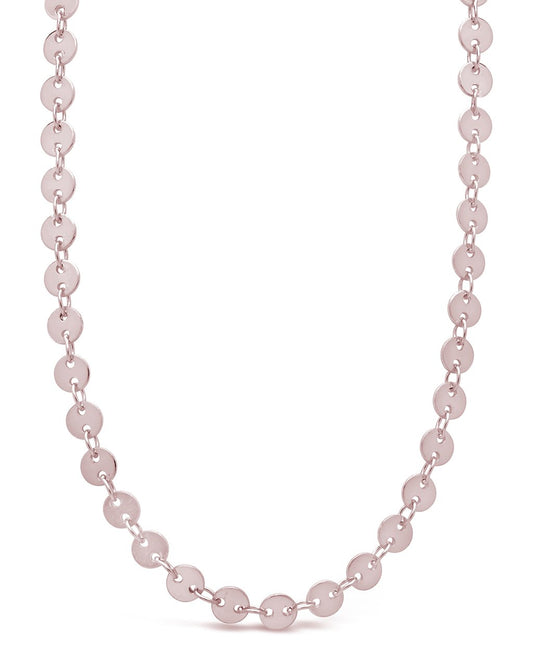 Mini Round Disk Chain Necklace - Sterling Forever