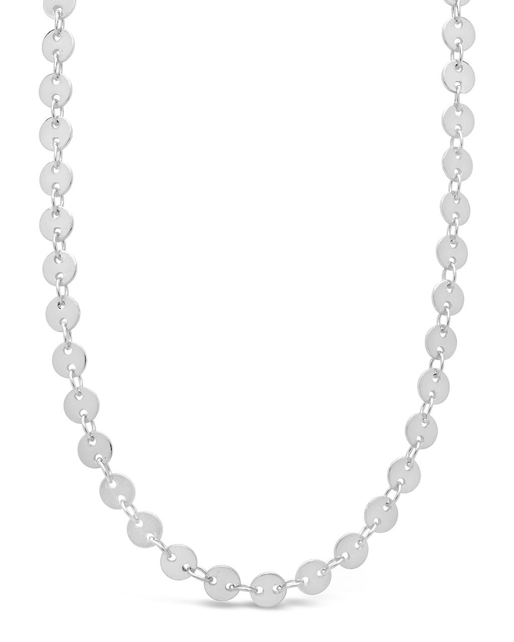 Mini Round Disk Chain Necklace - Sterling Forever