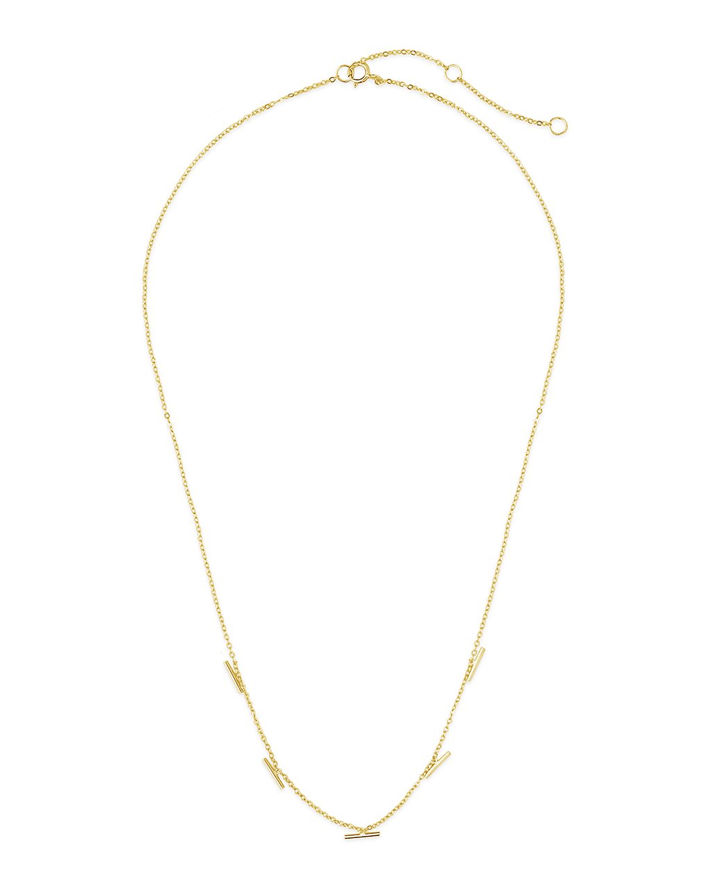 Sterling Silver Bar Charm Necklace - Sterling Forever