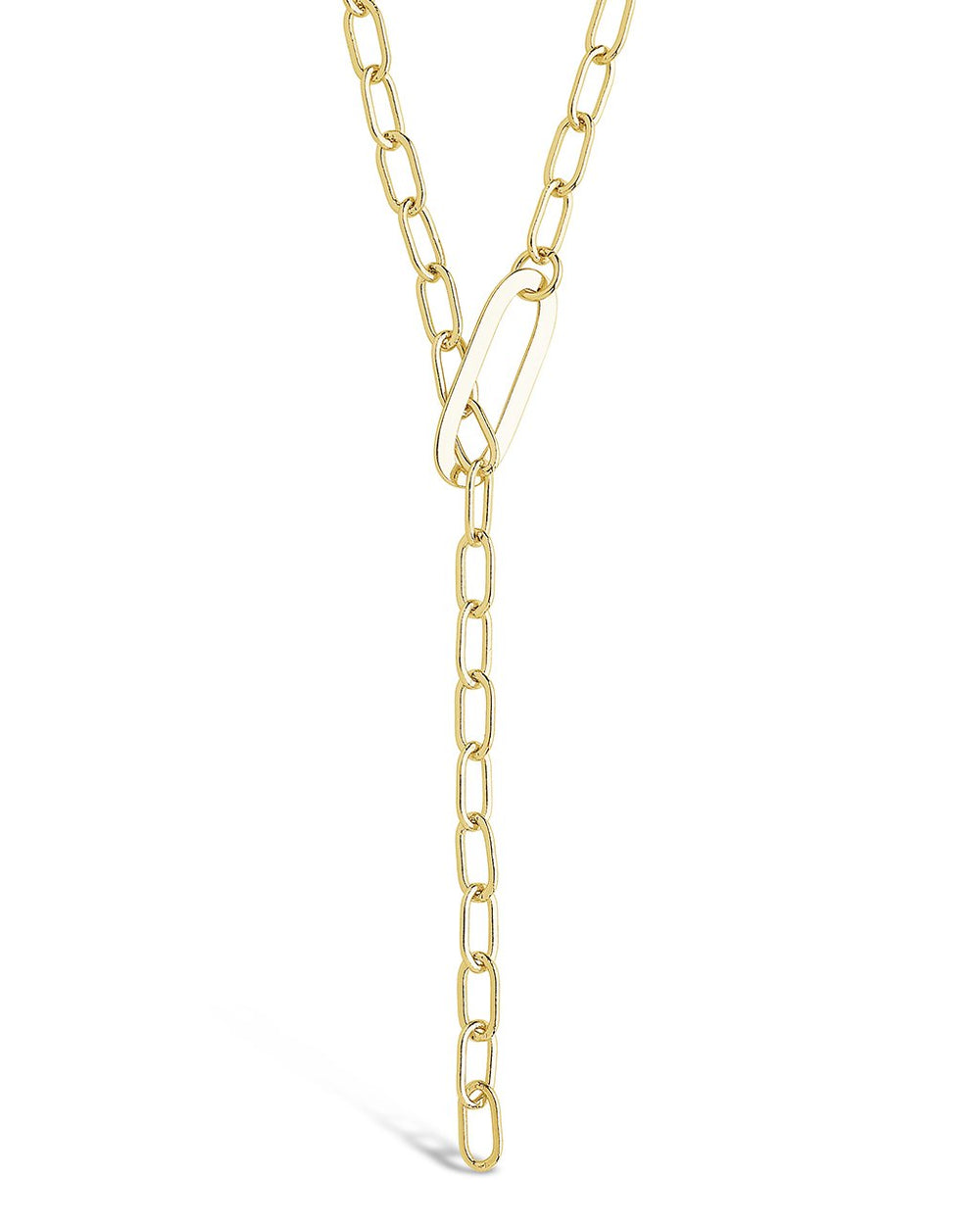 Chain Link Lariat Necklace - Sterling Forever