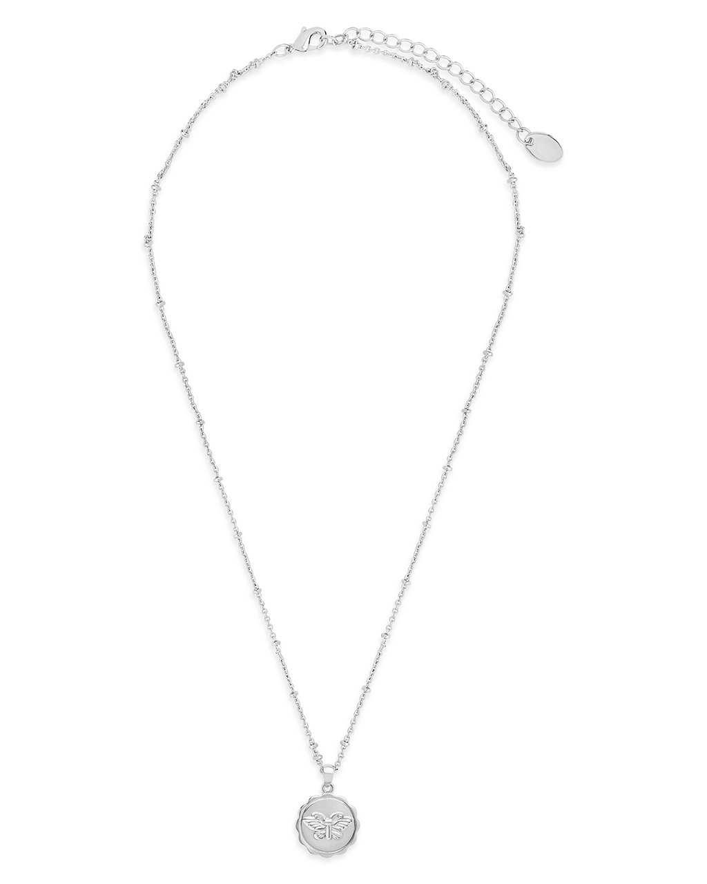 Butterfly Pendant on Beaded Chain - Sterling Forever