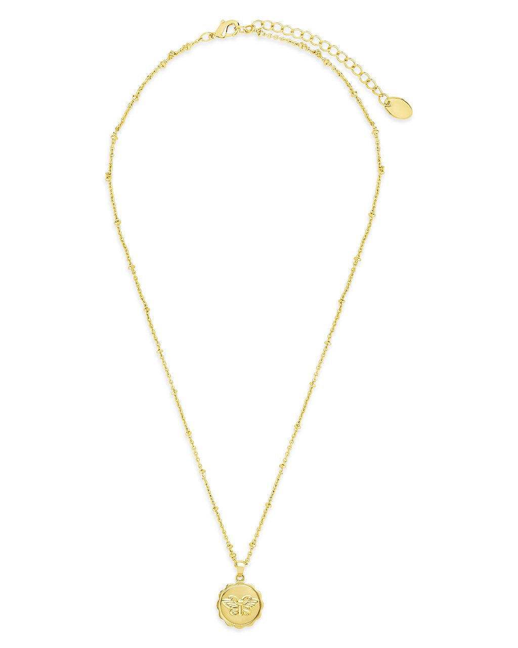Butterfly Pendant on Beaded Chain - Sterling Forever