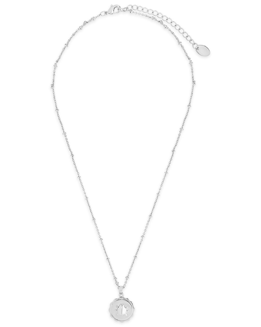 Ladybug Pendant on Beaded Chain - Sterling Forever