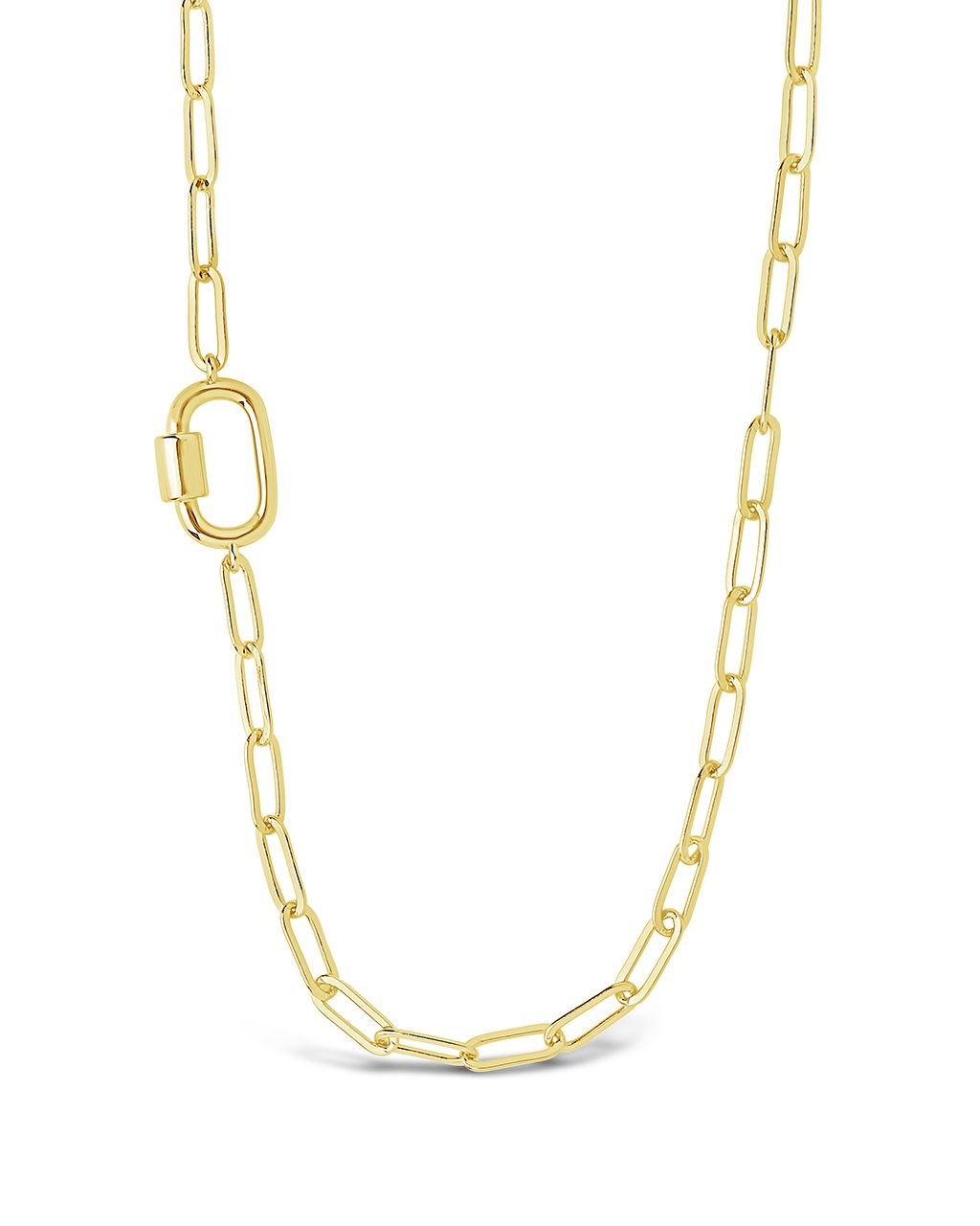 Polished Carabiner Station Necklace Necklace Sterling Forever Gold