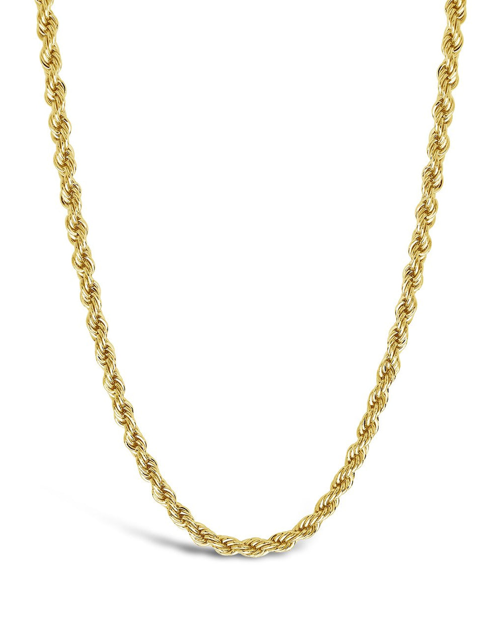 Rope Braided Twist Chain Necklace Sterling Forever Gold