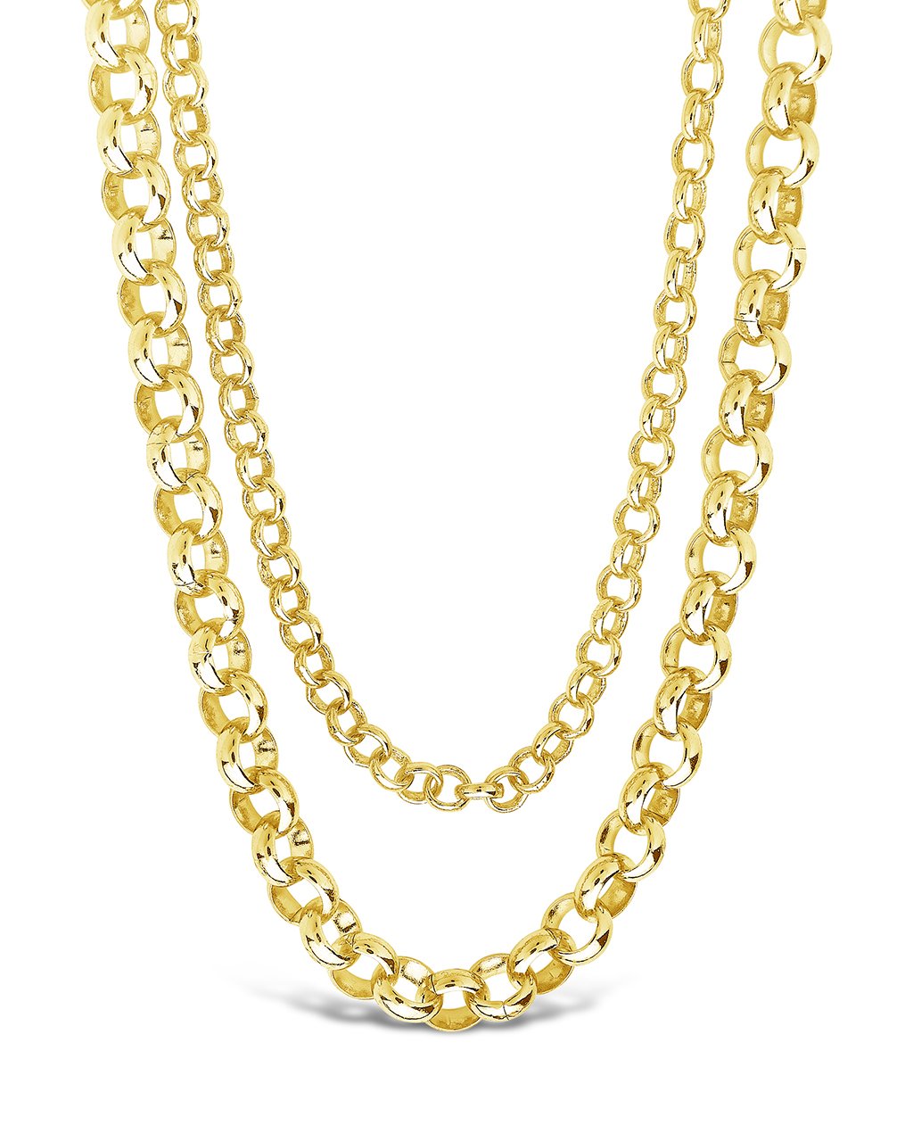 Bold Layered Rolo Chain Necklace Necklace Sterling Forever Gold