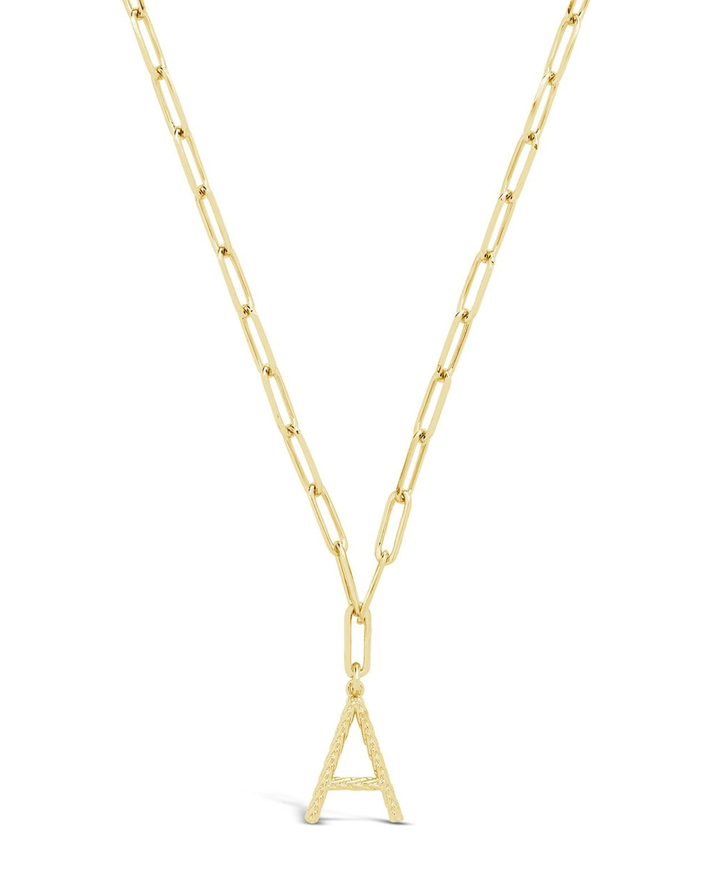 Braided Initial Pendant Necklace Necklace Sterling Forever Gold A