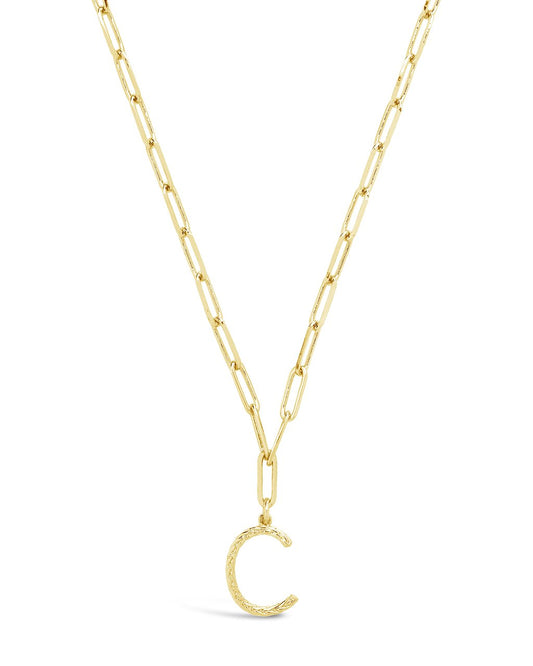 Braided Initial Pendant Necklace Necklace Sterling Forever Gold C