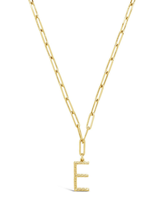 Braided Initial Pendant Necklace Necklace Sterling Forever Gold E
