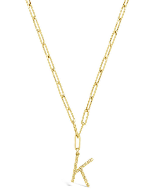 Braided Initial Pendant Necklace Necklace Sterling Forever Gold K