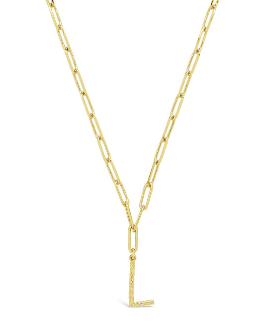 Braided Initial Pendant Necklace Necklace Sterling Forever Gold L