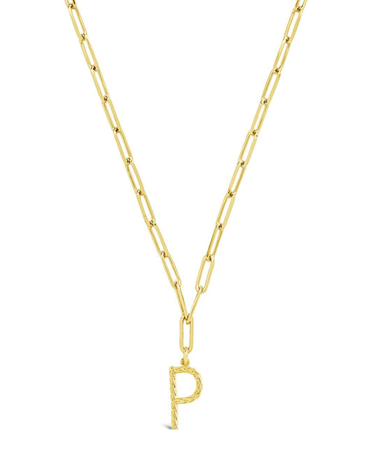 Braided Initial Pendant Necklace Necklace Sterling Forever Gold P