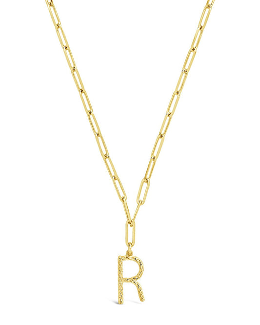 Braided Initial Pendant Necklace Necklace Sterling Forever Gold R