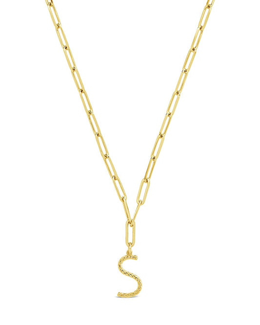 Braided Initial Pendant Necklace Necklace Sterling Forever Gold S