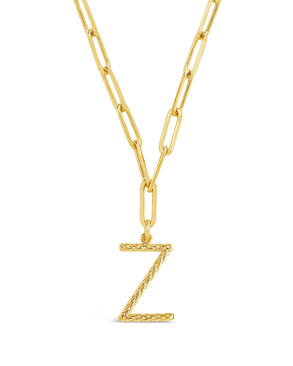 Braided Initial Pendant Necklace Necklace Sterling Forever Gold Z
