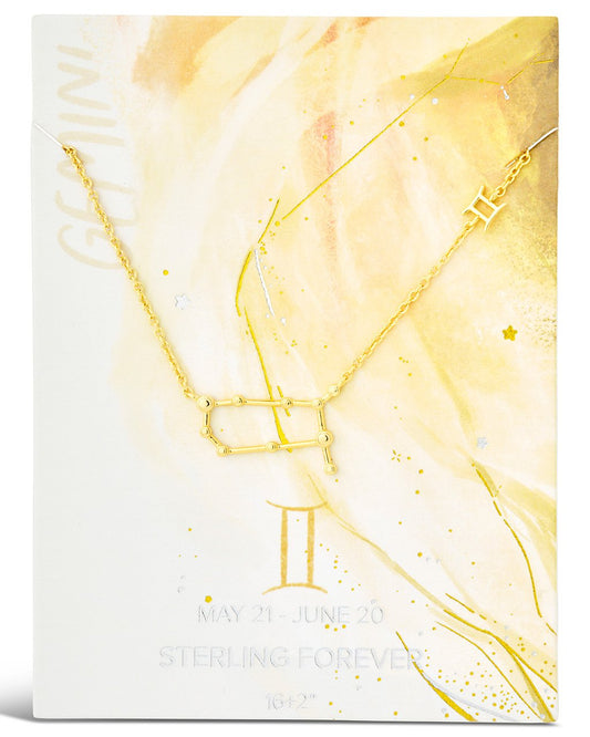 Station Constellation Pendant Necklace Necklace Sterling Forever Gold Gemini (May 21 - Jun 20)