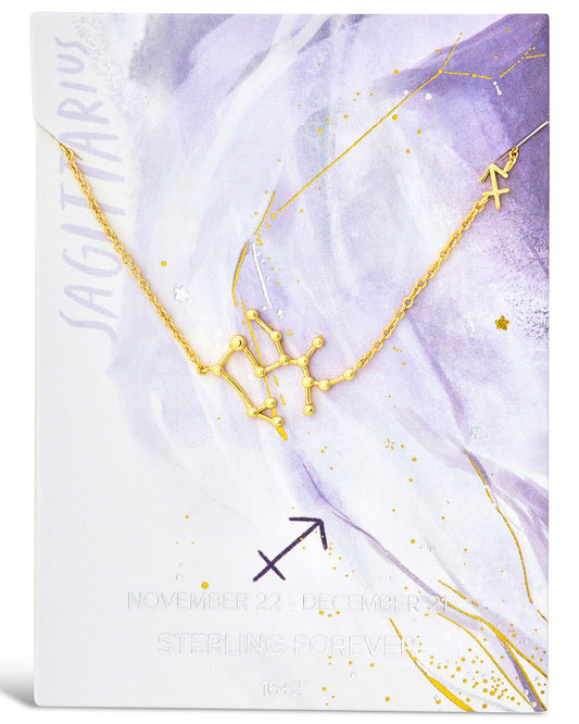 Station Constellation Pendant Necklace Necklace Sterling Forever Gold Sagittarius (Nov 22 - Dec 21)