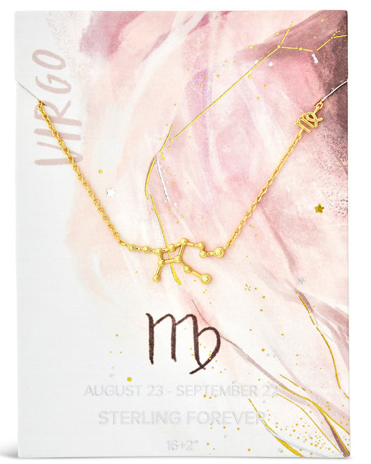 Station Constellation Pendant Necklace Necklace Sterling Forever Gold Virgo (Aug 23 - Sept 22)