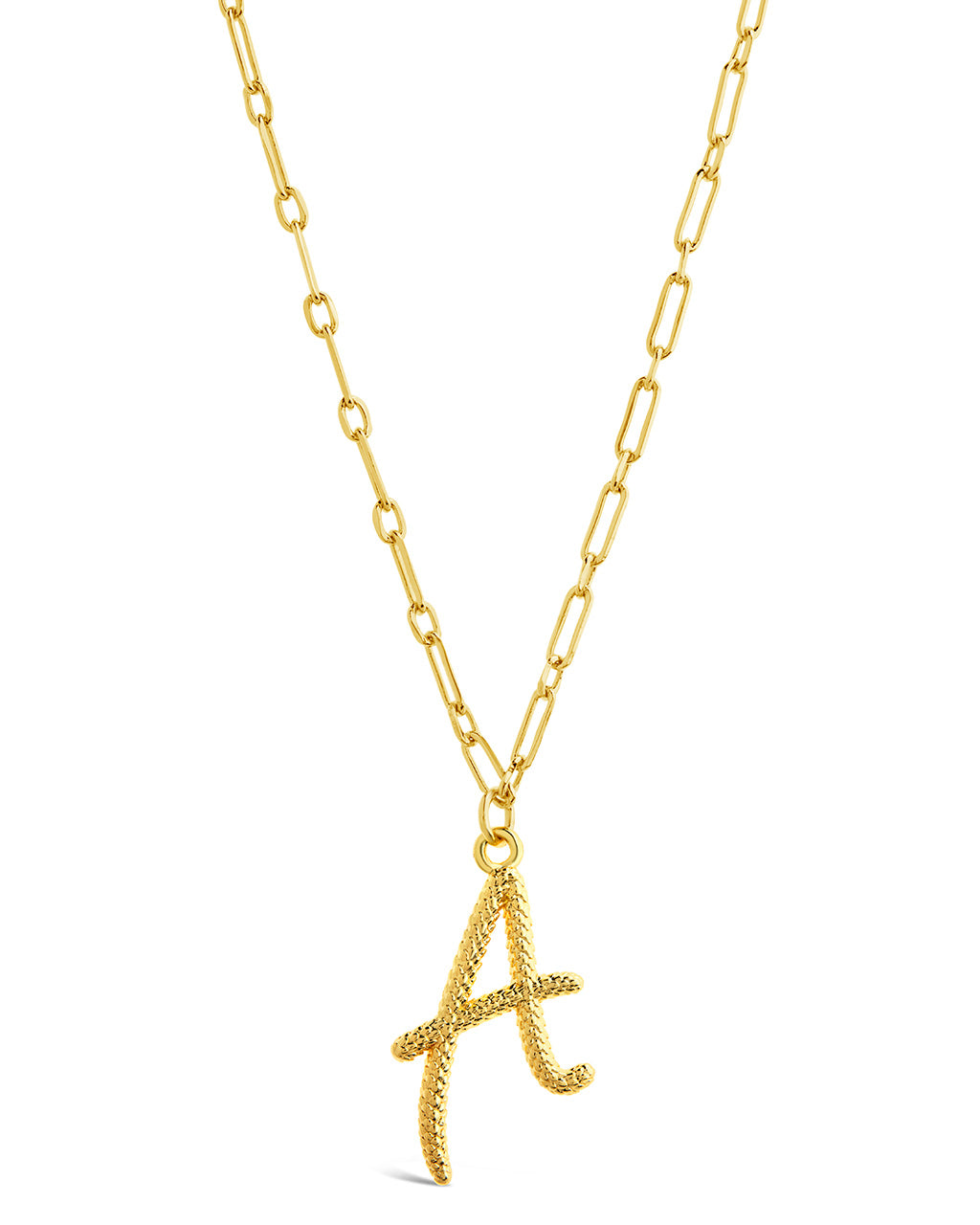 Textured Initial Charm Necklace Necklace Sterling Forever