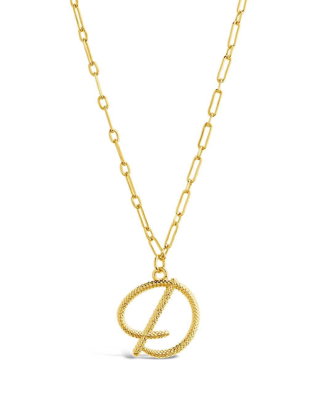 Textured Initial Charm Necklace Necklace Sterling Forever