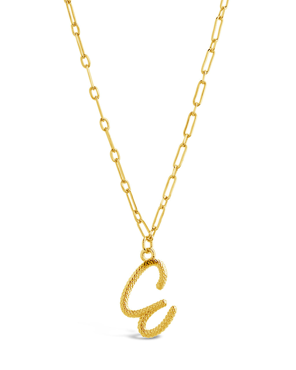 Textured Initial Charm Necklace Necklace Sterling Forever