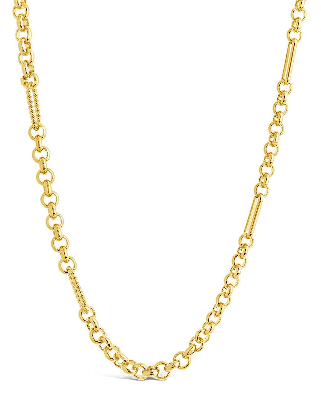 Sterling Forever Box Chain & Long Link Layered Necklace