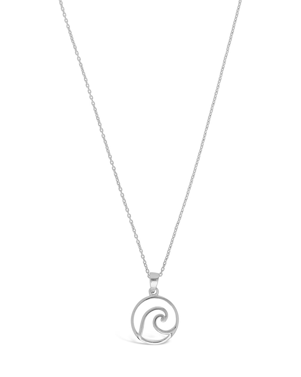 Sterling Silver Circle Wave Necklace - Sterling Forever