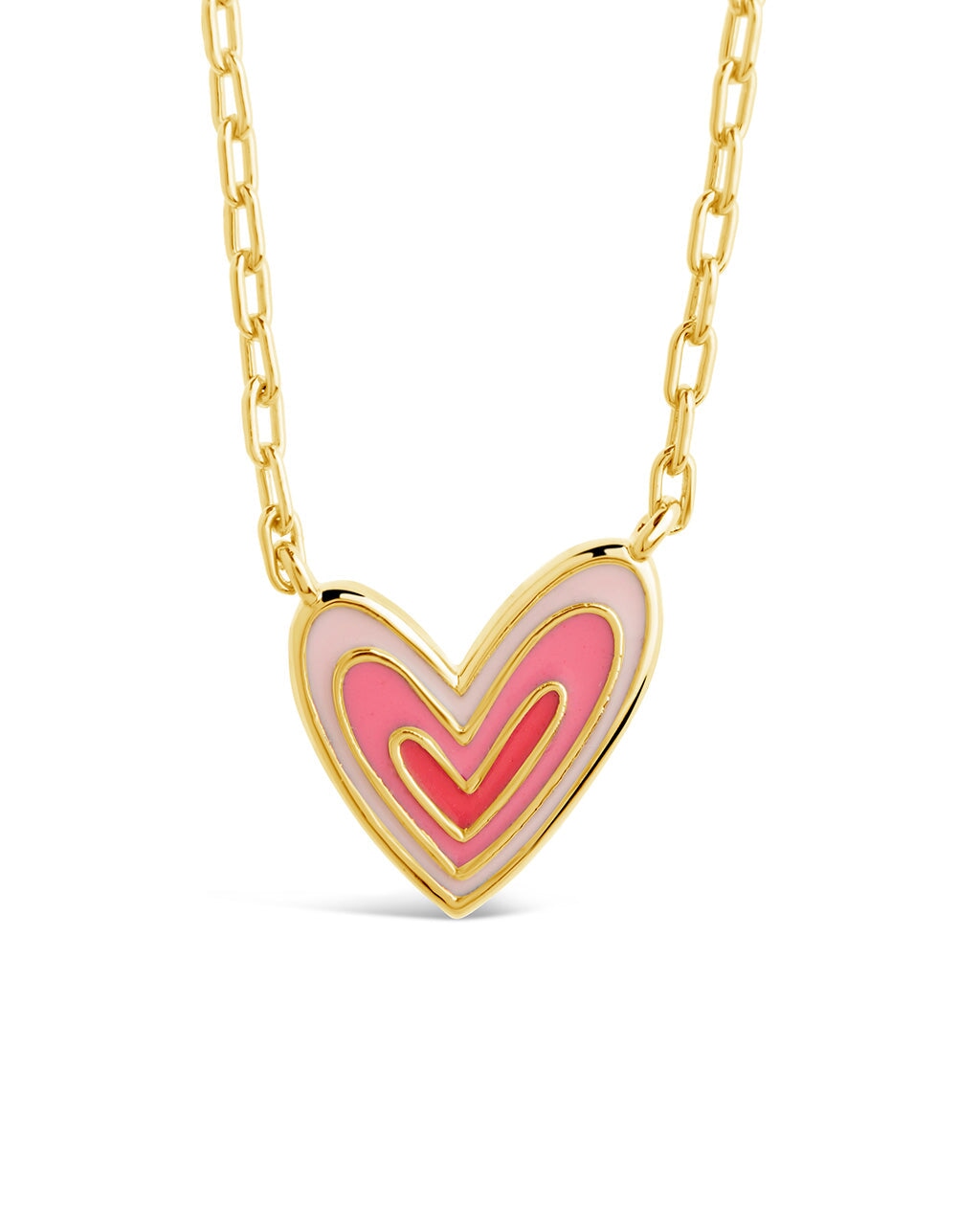 Amanda Enamel Heart Pendant Necklace Necklace Sterling Forever Gold