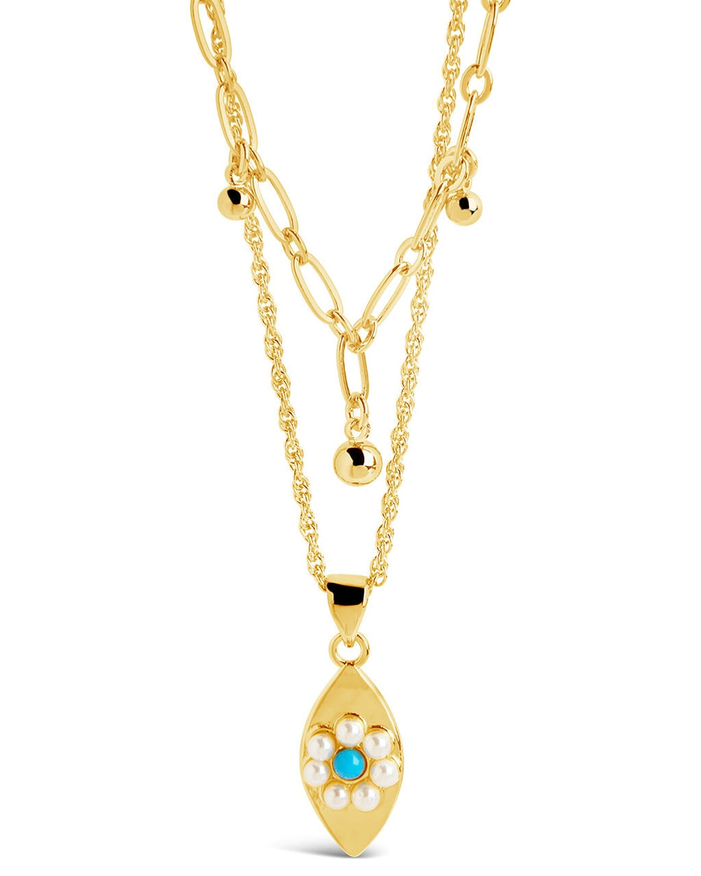 Varuna Evil Eye Layered Necklace Necklace Sterling Forever Gold