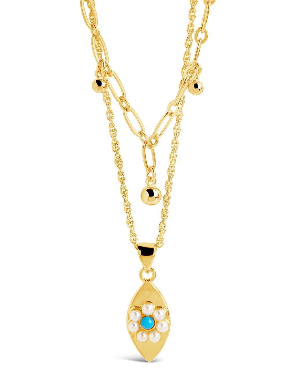 Varuna Evil Eye Layered Necklace Necklace Sterling Forever Gold 