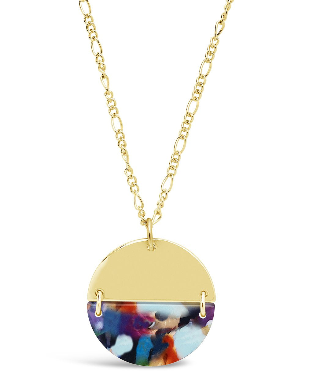 Resin Disk Necklace - Sterling Forever