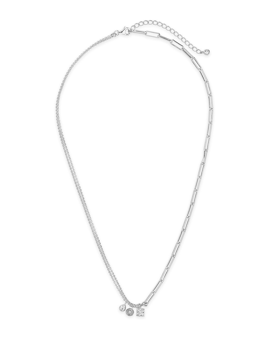 Delicate Link Necklace with CZ Charms Necklace Sterling Forever