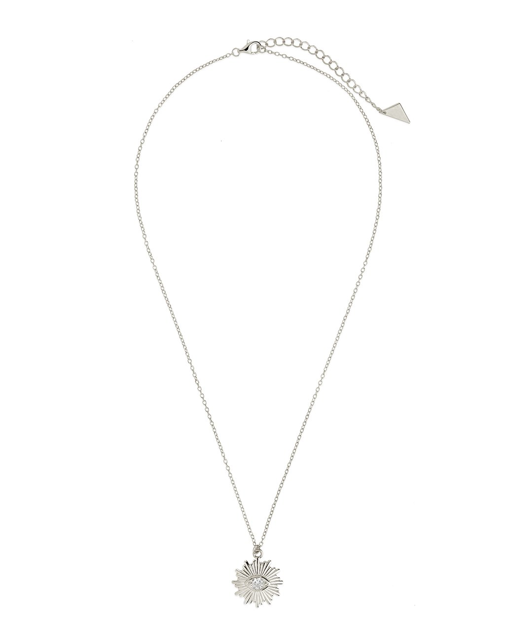 CZ Evil Eye Burst Pendant Necklace Sterling Forever