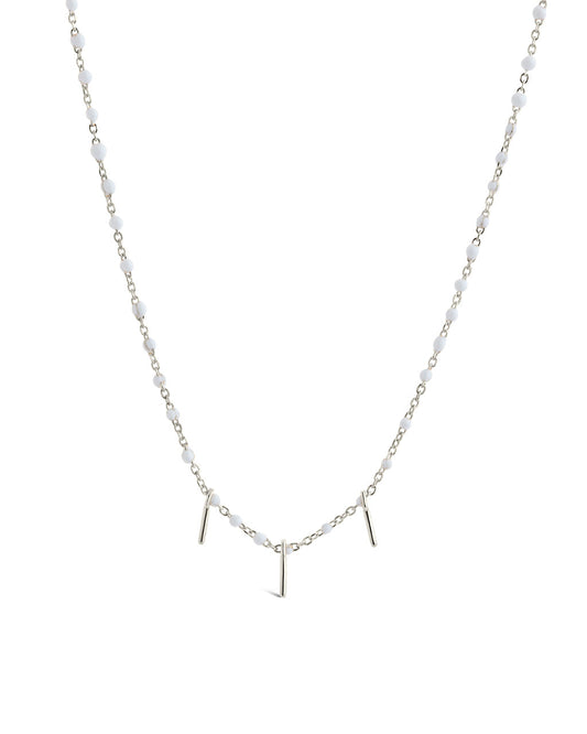 Sterling Silver Pastel Beaded Charm Necklace Necklace Sterling Forever Silver