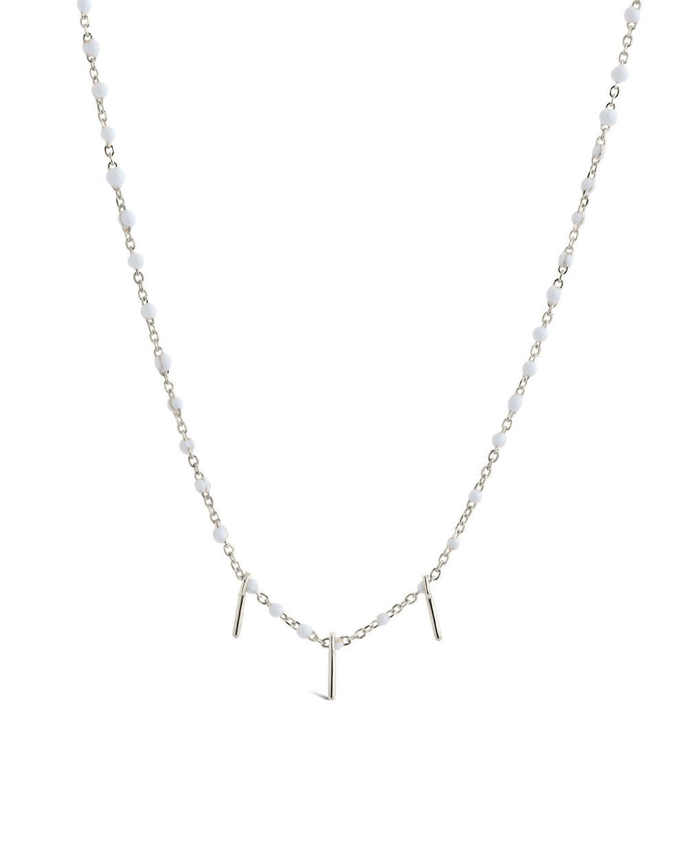 Sterling Silver Pastel Beaded Charm Necklace Necklace Sterling Forever Silver 