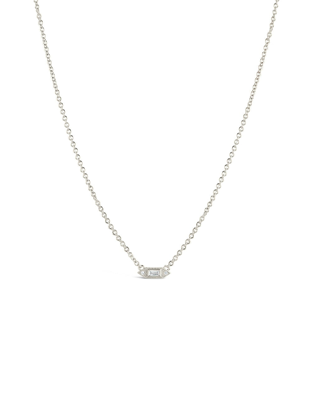 Elongated Diamond CZ Pendant Necklace Necklace Sterling Forever Silver