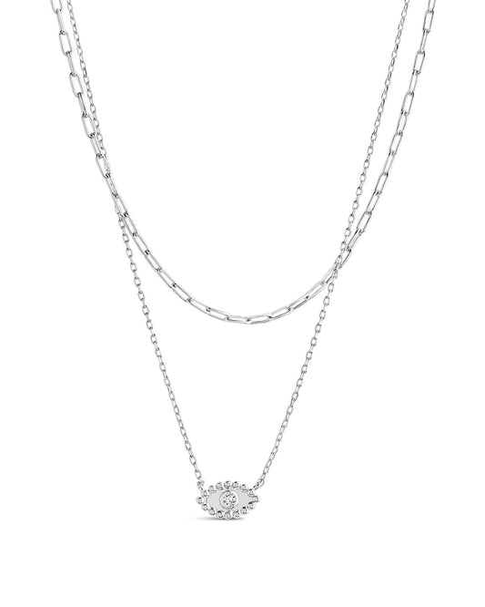 Maya Evil Eye Layered Necklace Necklace Sterling Forever Silver