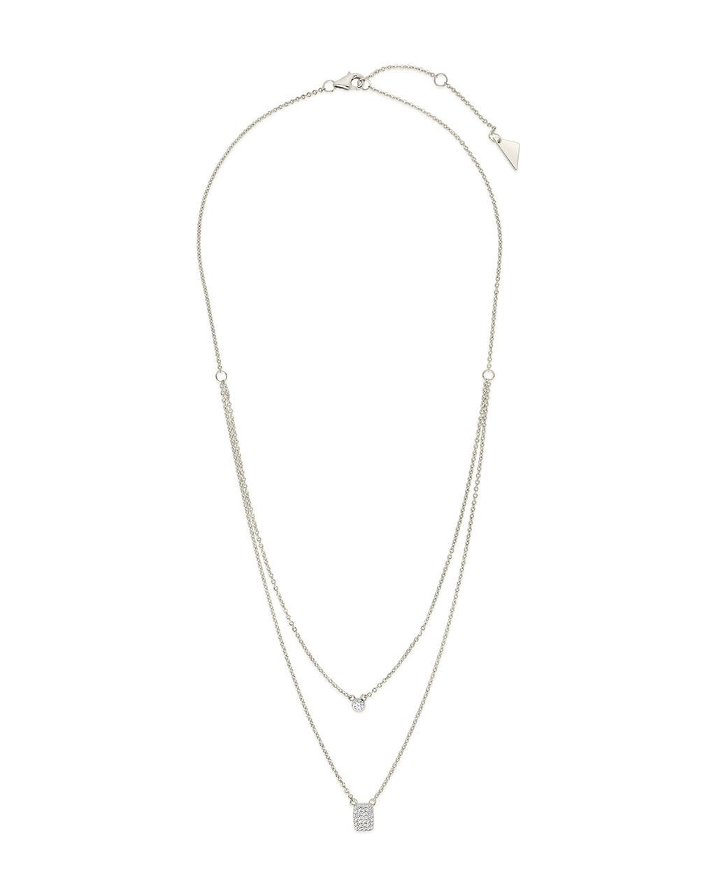 Bezel & CZ Tag Layered Necklace Necklace Sterling Forever