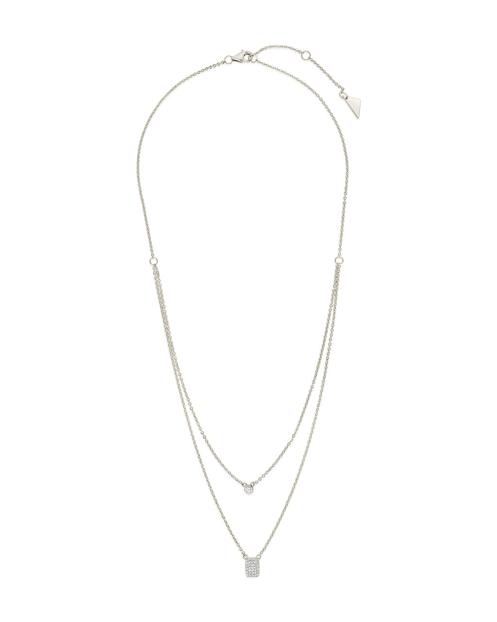 Bezel & CZ Tag Layered Necklace Necklace Sterling Forever 