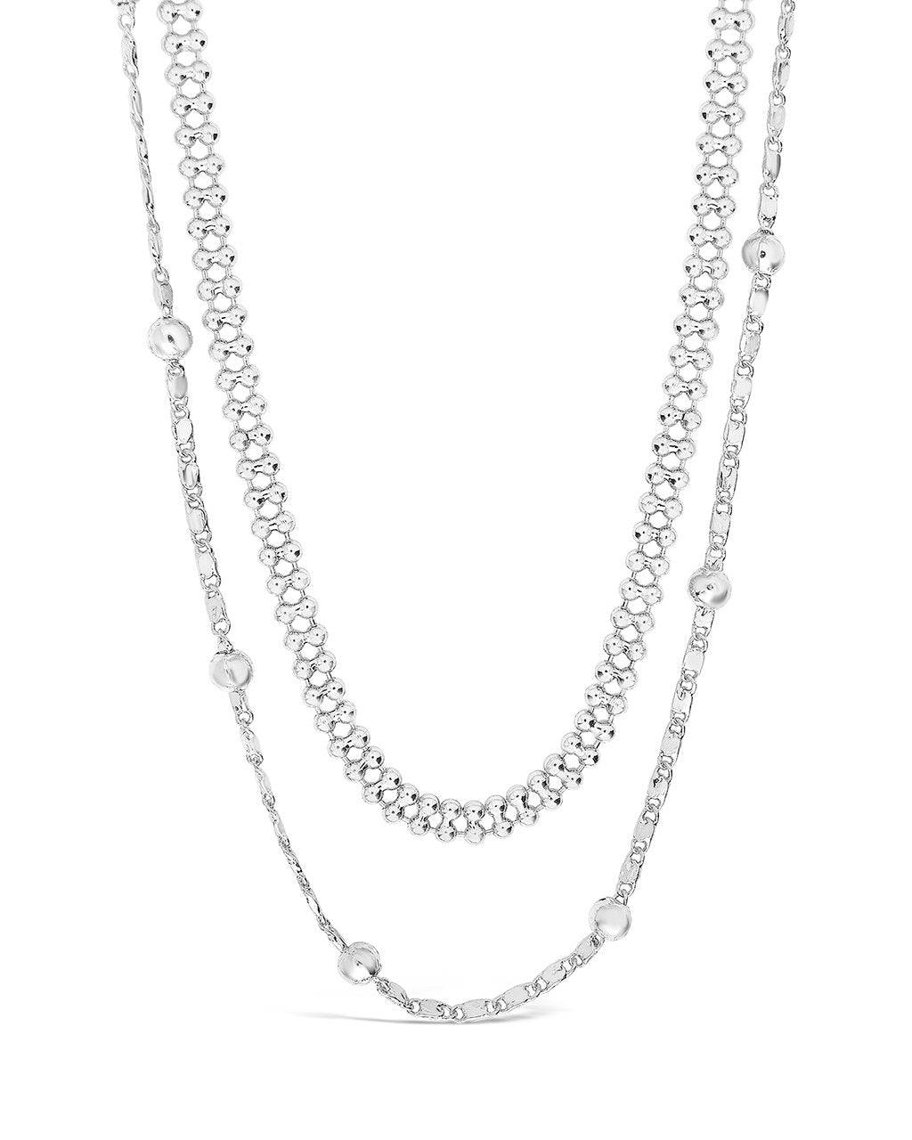 Layered Beaded Chain Necklace Necklace Sterling Forever Silver