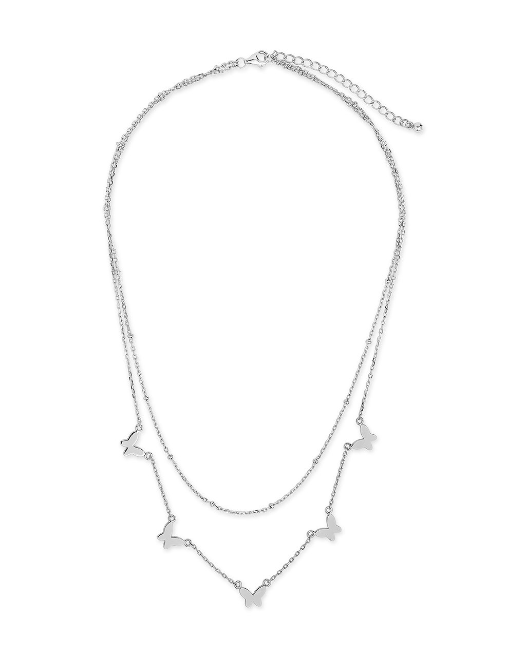Sterling Silver Layered Butterfly Necklace Necklace Sterling Forever
