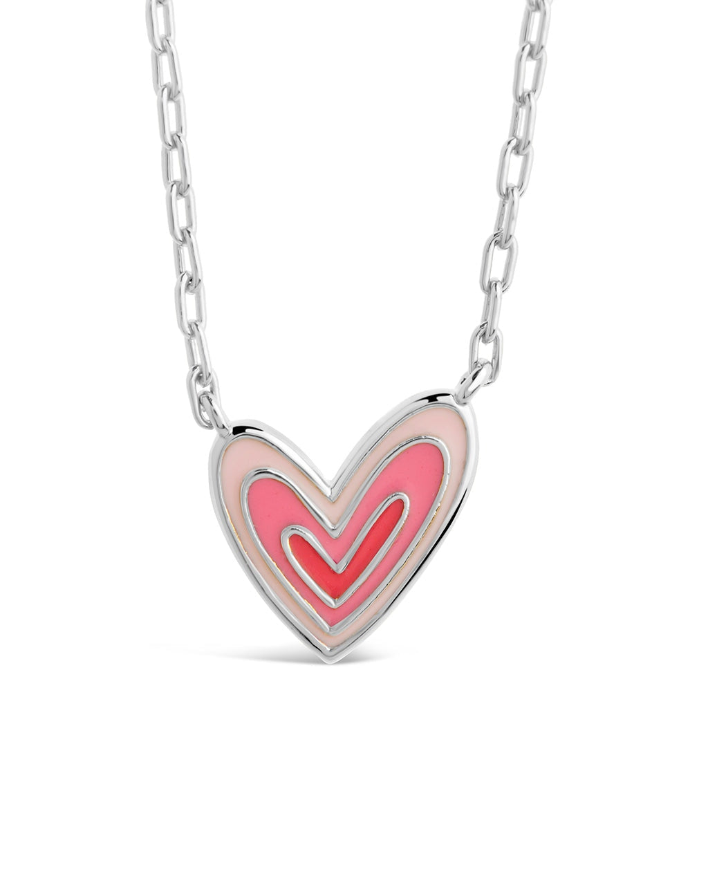 Amanda Enamel Heart Pendant Necklace Necklace Sterling Forever Silver