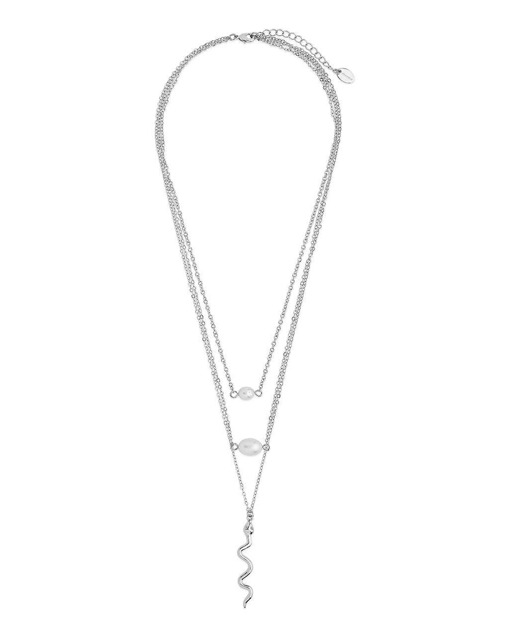 Wriggling Snake & Pearl Layered Necklace Necklace Sterling Forever