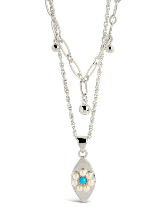 Varuna Evil Eye Layered Necklace Necklace Sterling Forever Silver