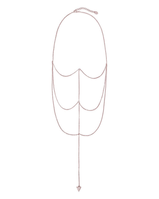 Triple Layer Triangle Drop Chain Necklace - Sterling Forever