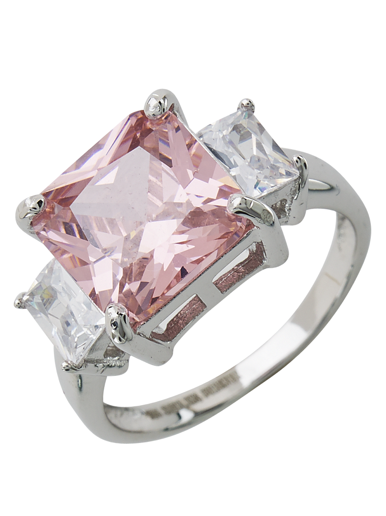 Sterling Silver Pink CZ Cocktail Ring - Sterling Forever