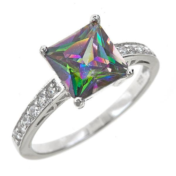 Mystic Topaz CZ Engagement Ring - Sterling Forever